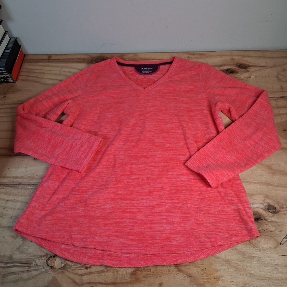 Tek Gear Womens Fleece Sweater Sz XL Pink Long Sleeve Sweatshirt Soft Winter